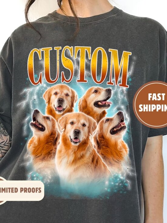 Other - Custom Comfort Colors Bootleg Pet Shirt Pet Photo + Name Custom Dog Tee